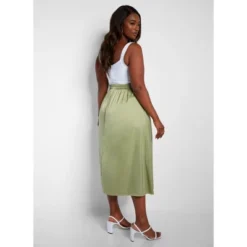 Women's Essential Satin Shift Skirt - Olive -Women Clothing Sale GUEST df1cd9f3 cf1a 462b bfce 1a4e07f46b79