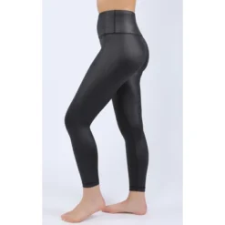 90 Degree By Reflex Interlink Faux Leather High Waist Cire Ankle Legging
