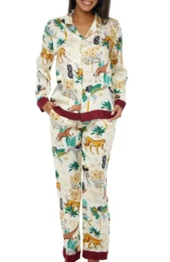 Women's Pajamas Lounge Set, Long Sleeve Top And Pants With Pockets, Viscose Pjs Floral Flowers -Women Clothing Sale GUEST e135a0be 475e 4be8 8d78 dcdc2fa07bce