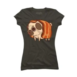 Junior's Design By Humans Puglie Bacon Strip By Puglie T-Shirt -Women Clothing Sale GUEST e1ba43e0 444d 4555 82f3 8543862145d1