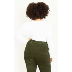 Women's Plus Size Walk On By Trouser - Olive | EVANS