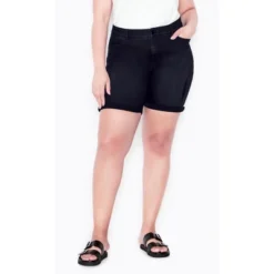 Women's Plus Size Giana Ripped Short - Black | AVENUE -Women Clothing Sale GUEST e227d174 3180 45eb 983e 22ab5f2fc85e