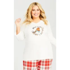 Women's Plus Size Robin Sleep Top - Cream | AVENUE -Women Clothing Sale GUEST e2a553c3 8c95 4611 91b6 bef27dbd37cc