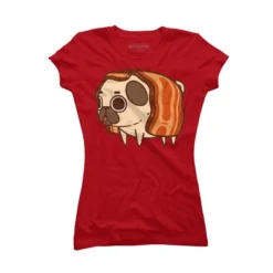 Junior's Design By Humans Puglie Bacon Strip By Puglie T-Shirt -Women Clothing Sale GUEST e396770f 1ec7 4ec3 b91e 6bd5acf36b0c