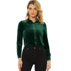 Allegra K Women's Button Down Blouse Solid Color Long Sleeve Velvet Work Shirt 12 Allegra K Women's Button Down Blouse Solid Color Long Sleeve Velvet Work Shirt -Women Clothing Sale GUEST e65cfb27 0c6a 4b40 88c7 62769a4fc22e