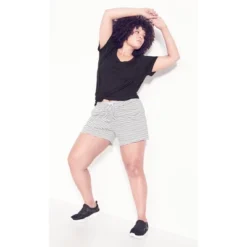 Women's Plus Size Knit Tie Stripe Short - Cream | ZIM & ZOE -Women Clothing Sale GUEST e76f0bc3 4498 4ef0 89b5 9015ce28d942