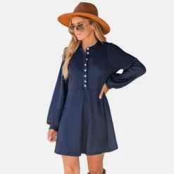 Women's Navy Blue Half-Placket Mini Dress - Cupshe 13 Women's Navy Blue Half-Placket Mini Dress - Cupshe -Women Clothing Sale GUEST e81358d9 9e76 4c56 bdd4 6869d6b99991