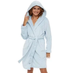 Women's Warm Soft Plush Fleece Bathrobe With Hood, Knee Length Hooded Robe, Chevrons -Women Clothing Sale GUEST e88b6640 a2ca 410d bd7d ab314d8c54cb