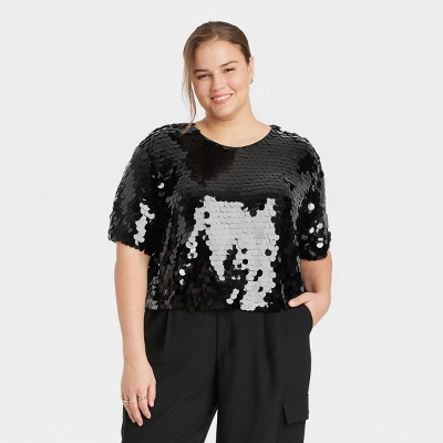 Women's Short Sleeve Paillettes - A New Day™ 3 Women's Short Sleeve Paillettes - A New Day™ - Image 3