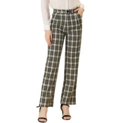 Allegra K Women's Plaid Elastic Waist Casual Work Office Long Trousers -Women Clothing Sale GUEST e9d65374 5824 42a4 a2c1 7c5388da0572
