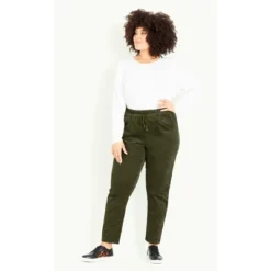 Women's Plus Size Walk On By Trouser - Olive | EVANS -Women Clothing Sale GUEST ecde990d 4371 448b bf4a c7a267872951