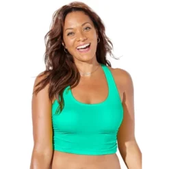 Swimsuits For All Women’s Plus Size Cropped Racerback Tankini Top -Women Clothing Sale GUEST ecf032b7 1eb1 4012 8691 dcc2e2dfd508