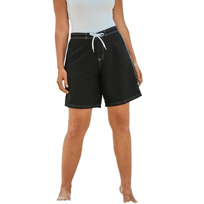 Swim 365 Women’s Plus Size Contrast-Trim Long Boardshort 1 Swim 365 Women’s Plus Size Contrast-Trim Long Boardshort