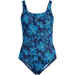 Lands' End Women's Chlorine Resistant Scoop Neck High Leg Soft Cup Tugless Sporty One Piece Swimsuit -Women Clothing Sale GUEST f0707409 e243 4551 8b81 175c134bc4cc