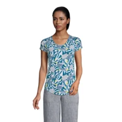 Lands' End Women's U-neck Jersey T-shirt -Women Clothing Sale GUEST f1624448 b65a 4c1b ac95 dfa35093615f