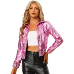Allegra K Women's Track Holographic Shiny Long Sleeve Metallic Zip Front Jacket 25 Allegra K Women's Track Holographic Shiny Long Sleeve Metallic Zip Front Jacket -Women Clothing Sale GUEST f3942f72 ad42 4079 a053 f18b2e05d722