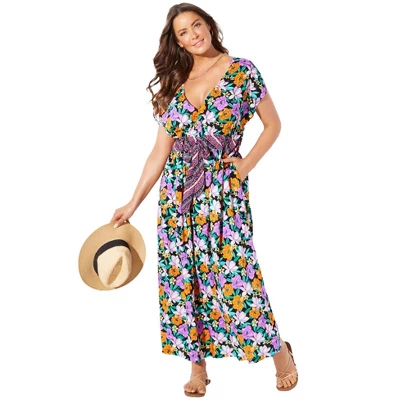Swimsuits For All Women’s Plus Size Stephanie V-Neck Cover Up Maxi Dress 3 Swimsuits For All Women’s Plus Size Stephanie V-Neck Cover Up Maxi Dress - Image 3