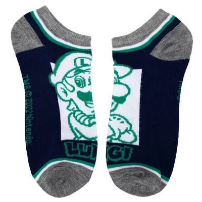 Super Mario Bros Mario & Luigi Mixed Icons Women's 5-Pack Ankle Socks 3 Super Mario Bros Mario & Luigi Mixed Icons Women's 5-Pack Ankle Socks - Image 3