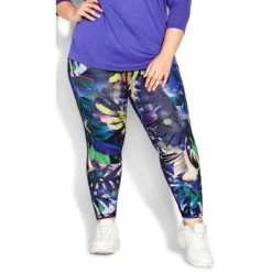 Women's Plus Size Print Detail Legging - Black | AVENUE LEISURE -Women Clothing Sale GUEST f50d5b66 294d 4653 ac15 28f4b1989c6d