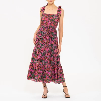 August Sky Women's Self Tie Midi Dress 4 August Sky Women's Self Tie Midi Dress - Image 4