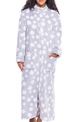 Women's Zip Up Fleece Robe, Soft Warm Plush Oversized Zipper Bathrobe 13 Women's Zip Up Fleece Robe, Soft Warm Plush Oversized Zipper Bathrobe - Image 13