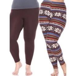 Women's Pack Of 2 Plus Size Leggings - One Size Fits Most Plus - White Mark -Women Clothing Sale GUEST f695f55d 4ea4 4757 a360 b2c6512d11a8