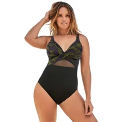 Swimsuits For All Women’s Plus Size Cut Out Mesh Underwire One Piece Swimsuit -Women Clothing Sale GUEST f7375f2c b870 408b 8635 70f9b57aa51d