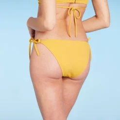 Women's Side-Tie Cheeky Bikini Bottom - Shade & Shore™ Yellow