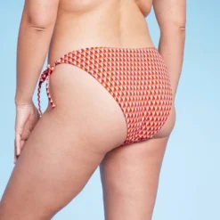 Women's Ribbed Side-Tie Scoop Front High Leg Extra Cheeky Bikini Bottom - Wild Fable™ Geo Print -Women Clothing Sale GUEST fb77b4e9 7c91 4a4a a13d b04b360ece68