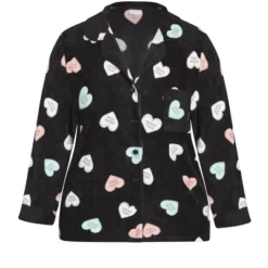 Women's Plus Size Button Up Fleece Top - Black | AVENUE -Women Clothing Sale GUEST fbc91957 15fe 4dd2 bea5 2c0c47450049