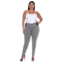 Women's Plus Size Jacquard Slim Pants - White Mark -Women Clothing Sale GUEST fce9d6cf 7fcd 417c 94b7 d3696f490719