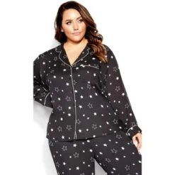 Women's Plus Size Galaxy Sleep Shirt - Black | CITY CHIC -Women Clothing Sale GUEST fd95ba7e 0459 4c94 8667 cbb5c0c253e3