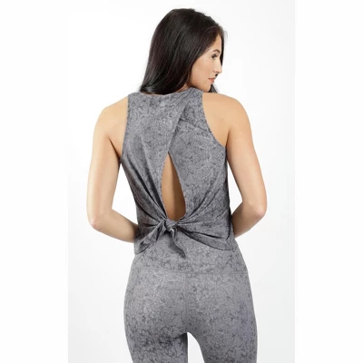 Yogalicious - Women's Nude Tech Water Droplet Tie Back Tank Top 6 Yogalicious - Women's Nude Tech Water Droplet Tie Back Tank Top - Image 6