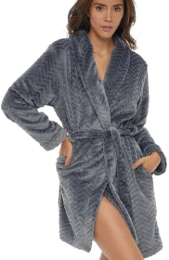 Women's Warm Soft Plush Fleece Bathrobe, Knee Length Robe, Chevrons -Women Clothing Sale GUEST ff1baac0 6baa 4d86 869a f988cf900f3c