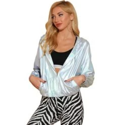 Allegra K Women's Holographic Shiny Long Sleeve Zipper Hooded Metallic Jacket 27 Allegra K Women's Holographic Shiny Long Sleeve Zipper Hooded Metallic Jacket -Women Clothing Sale GUEST ffb68f9a 0eea 4ffd b6cf 52839fc9f0f2